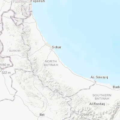 Map showing location of Şaḩam (24.172220, 56.888610)