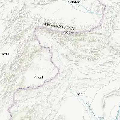 Map showing location of Alizai (33.536130, 70.346070)