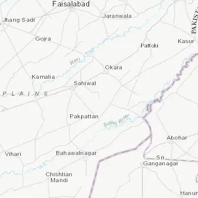 Map showing location of Bahawalnagar (30.550830, 73.390830)