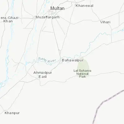 Map showing location of Bahawalpur (29.397790, 71.675200)