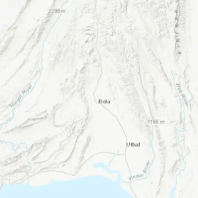 Map showing location of Bela (26.227180, 66.311780)