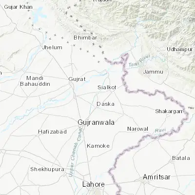 Map showing location of Bhopalwala (32.429680, 74.363500)