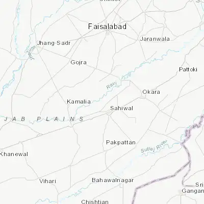 Map showing location of Chak Azam Sahu (30.752020, 73.028340)