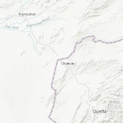 Map showing location of Chaman (30.917690, 66.452590)
