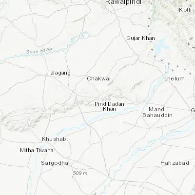 Map showing location of Choa Saidan Shah (32.719620, 72.986250)