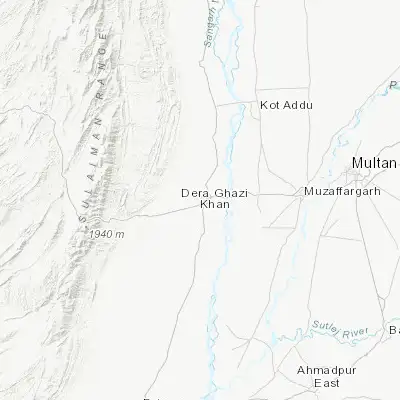 Map showing location of Dera Ghazi Khan (30.045870, 70.640290)