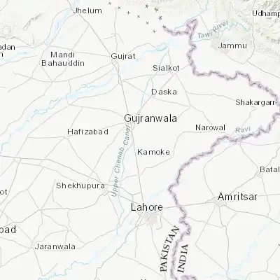 Map showing location of Eminabad (32.042370, 74.259960)