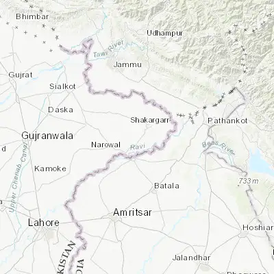 Map showing location of Fazilpur (32.176290, 75.065830)