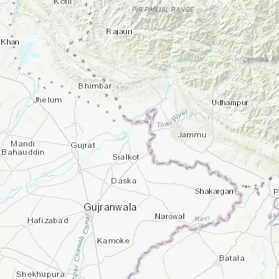 Map showing location of Hadali (32.640430, 74.568980)