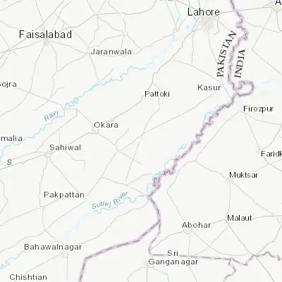Map showing location of Hujra Shah Muqim (30.741680, 73.823270)