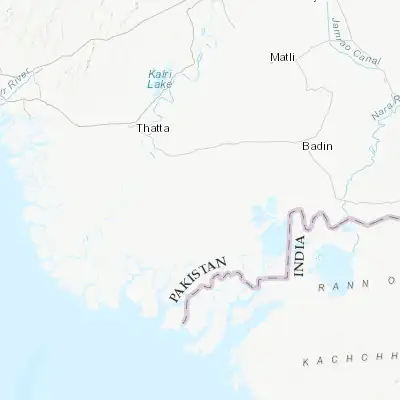 Map showing location of Jati (24.354920, 68.267320)
