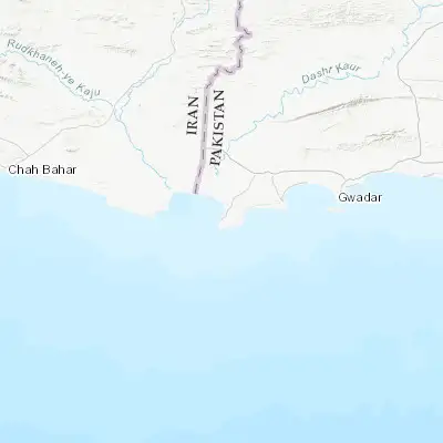 Map showing location of Jiwani (25.048520, 61.745730)