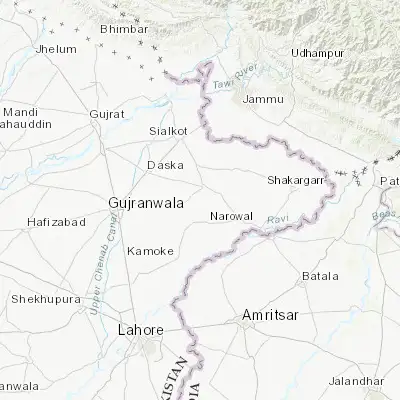 Map showing location of Kalaswala (32.200810, 74.648580)