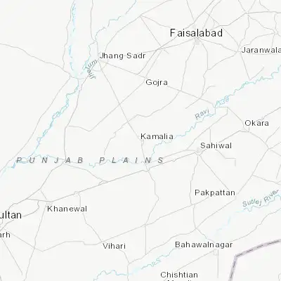 Map showing location of Kamalia (30.727080, 72.646070)