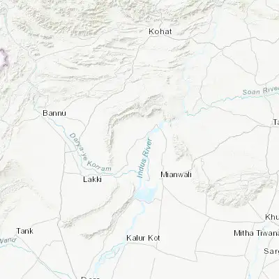 Map showing location of Kamar Mushani (32.843180, 71.361920)