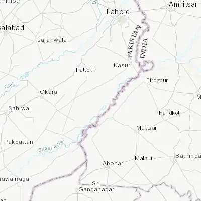 Map showing location of Kanganpur (30.764680, 74.122860)