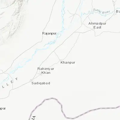 Map showing location of Khanpur (28.647390, 70.656940)