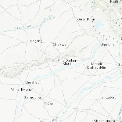Map showing location of Khewra (32.649100, 73.010590)