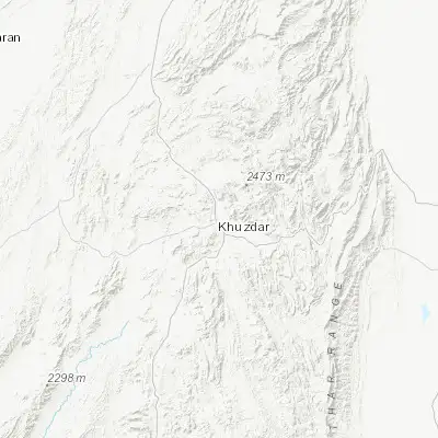 Map showing location of Khuzdar (27.811930, 66.610960)
