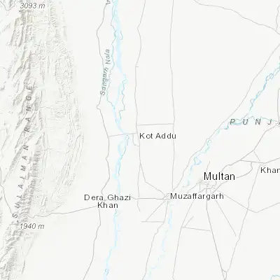 Map showing location of Kot Addu (30.469070, 70.966990)