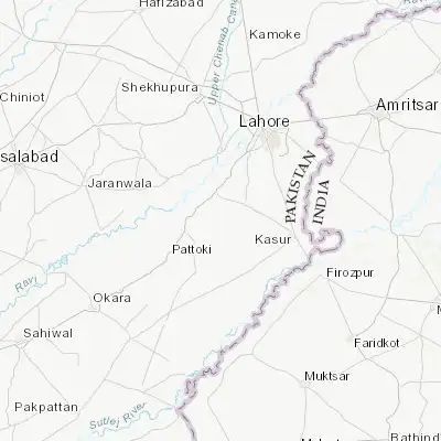 Map showing location of Kot Radha Kishan (31.170680, 74.101260)
