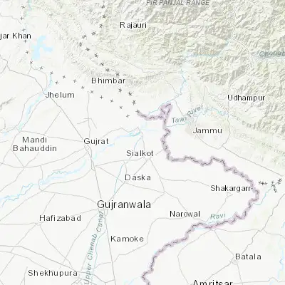 Map showing location of Kotli Loharan (32.588930, 74.494660)