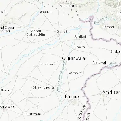 Map showing location of Ladhewala Waraich (32.156920, 74.115640)