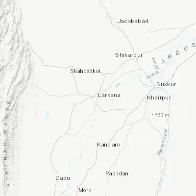Map showing location of Larkana (27.558980, 68.212040)