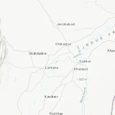Map showing location of Madeji (27.753140, 68.451660)