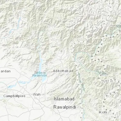 Map showing location of Mansehra (34.330230, 73.196790)