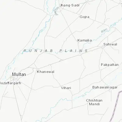 Map showing location of Mian Channun (30.440670, 72.356790)