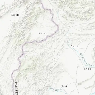 Map showing location of Miran Shah (33.000590, 70.071170)