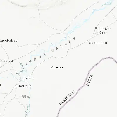 Map showing location of Mirpur Mathelo (28.021360, 69.549140)
