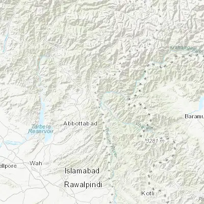 Map showing location of Muzaffarābād (34.370020, 73.470820)