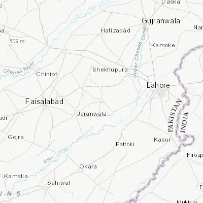 Map showing location of Nankana Sahib (31.450100, 73.706530)