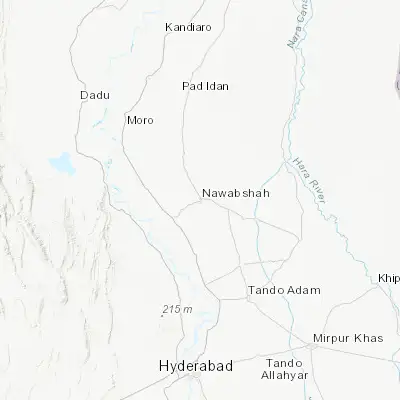 Map showing location of Nawabshah (26.239390, 68.403690)
