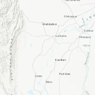 Map showing location of New Bādāh (27.341670, 68.031940)