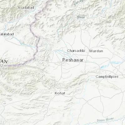 Map showing location of Peshawar (34.008000, 71.578490)