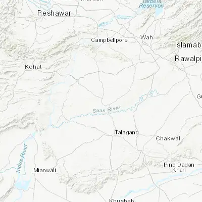 Map showing location of Pindi Gheb (33.240950, 72.264800)