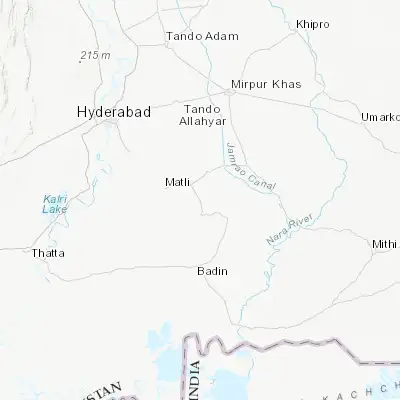 Map showing location of Rajo Khanani (24.983910, 68.853700)