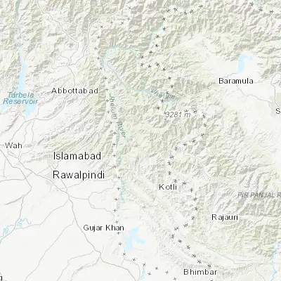 Map showing location of Rawalakot (33.857820, 73.760430)