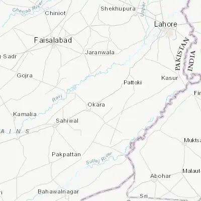 Map showing location of Renala Khurd (30.878780, 73.598570)