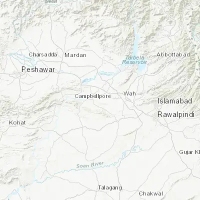 Map showing location of Sanjwal (33.761050, 72.433150)