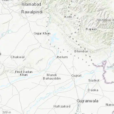 Map showing location of Sarai Alamgir (32.904950, 73.755180)