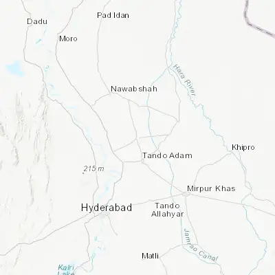 Map showing location of Shahdadpur (25.925390, 68.622800)