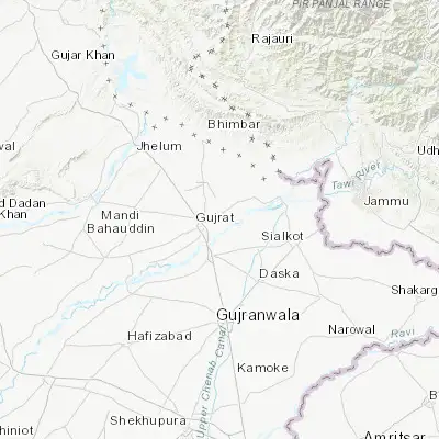 Map showing location of Sook Kalan (32.597020, 74.146520)