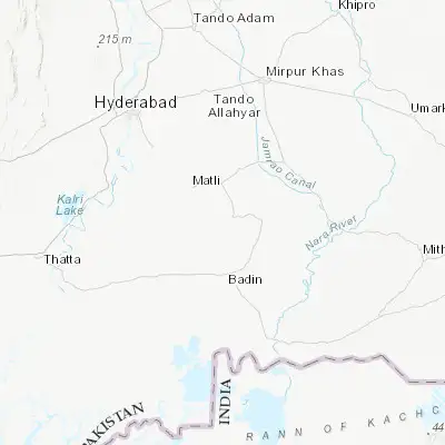 Map showing location of Talhar (24.884540, 68.814370)