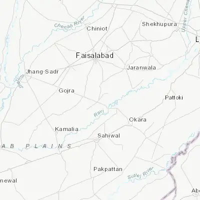 Map showing location of Tandlianwala (31.033590, 73.132680)