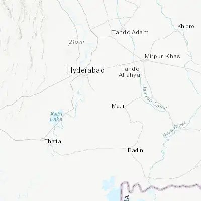 Map showing location of Tando Muhammad Khan (25.123840, 68.536770)