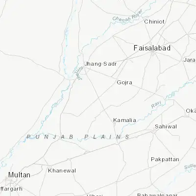 Map showing location of Toba Tek Singh (30.971270, 72.482750)